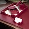 Dacasso Burgundy 6-Piece Leather Desk Set, Bonded Leather DF-5201 - alternate 4